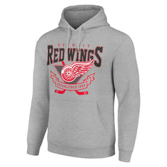 Detroit Red Wings Starter Team Logo Graphic Fleece Tri-Blend Pullover Hoodie