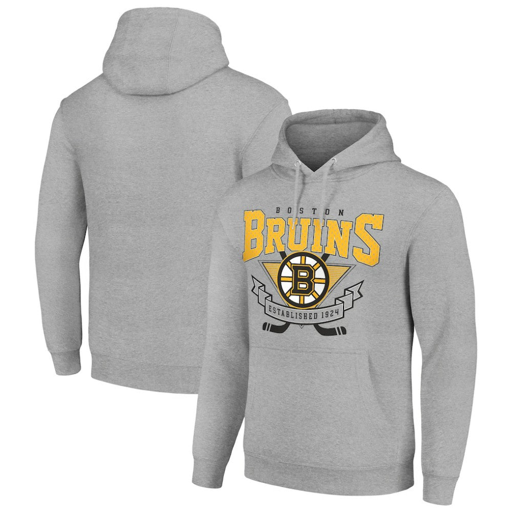 Boston Bruins Starter Team Logo Graphic Fleece Tri-Blend Pullover Hoodie