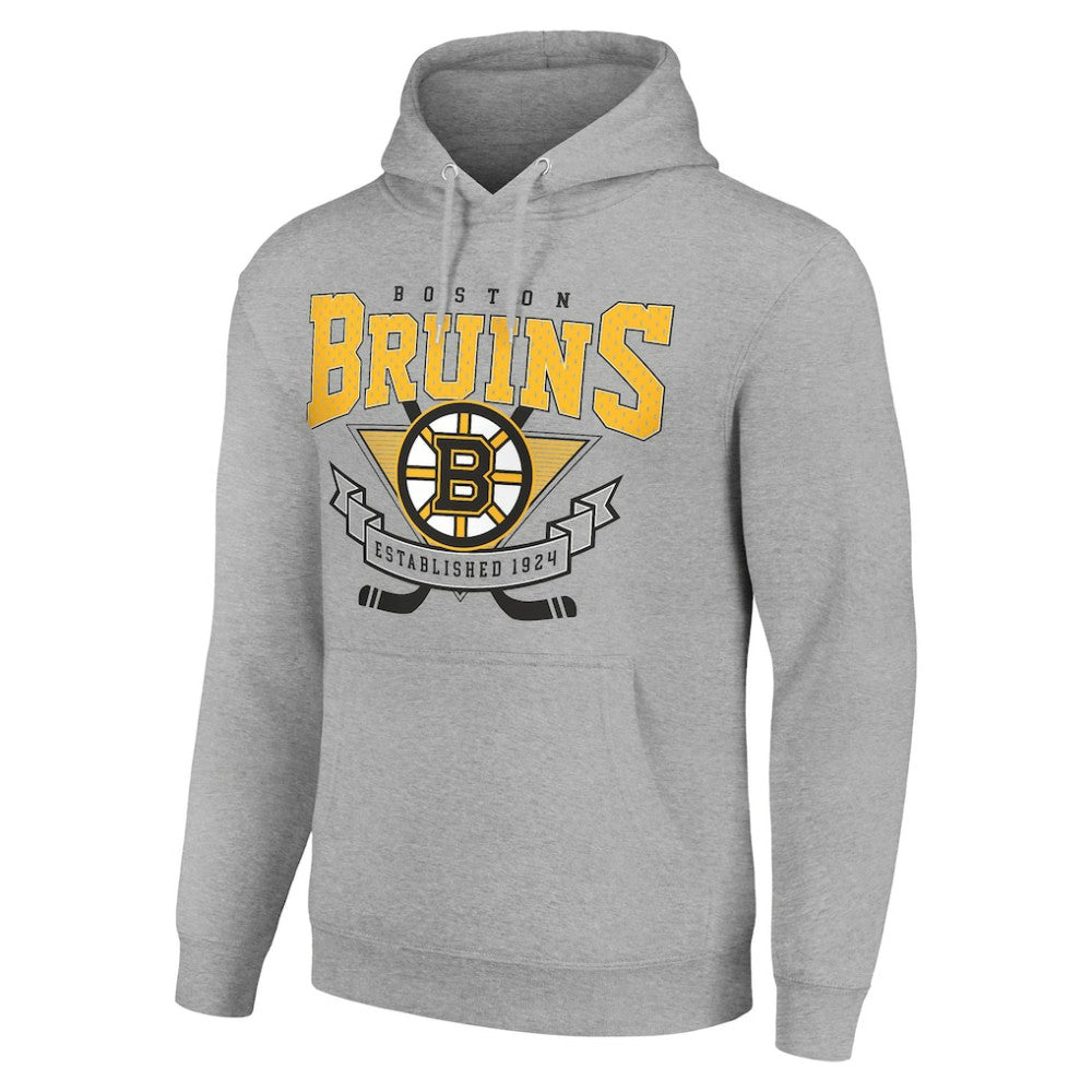 Boston Bruins Starter Team Logo Graphic Fleece Tri-Blend Pullover Hoodie