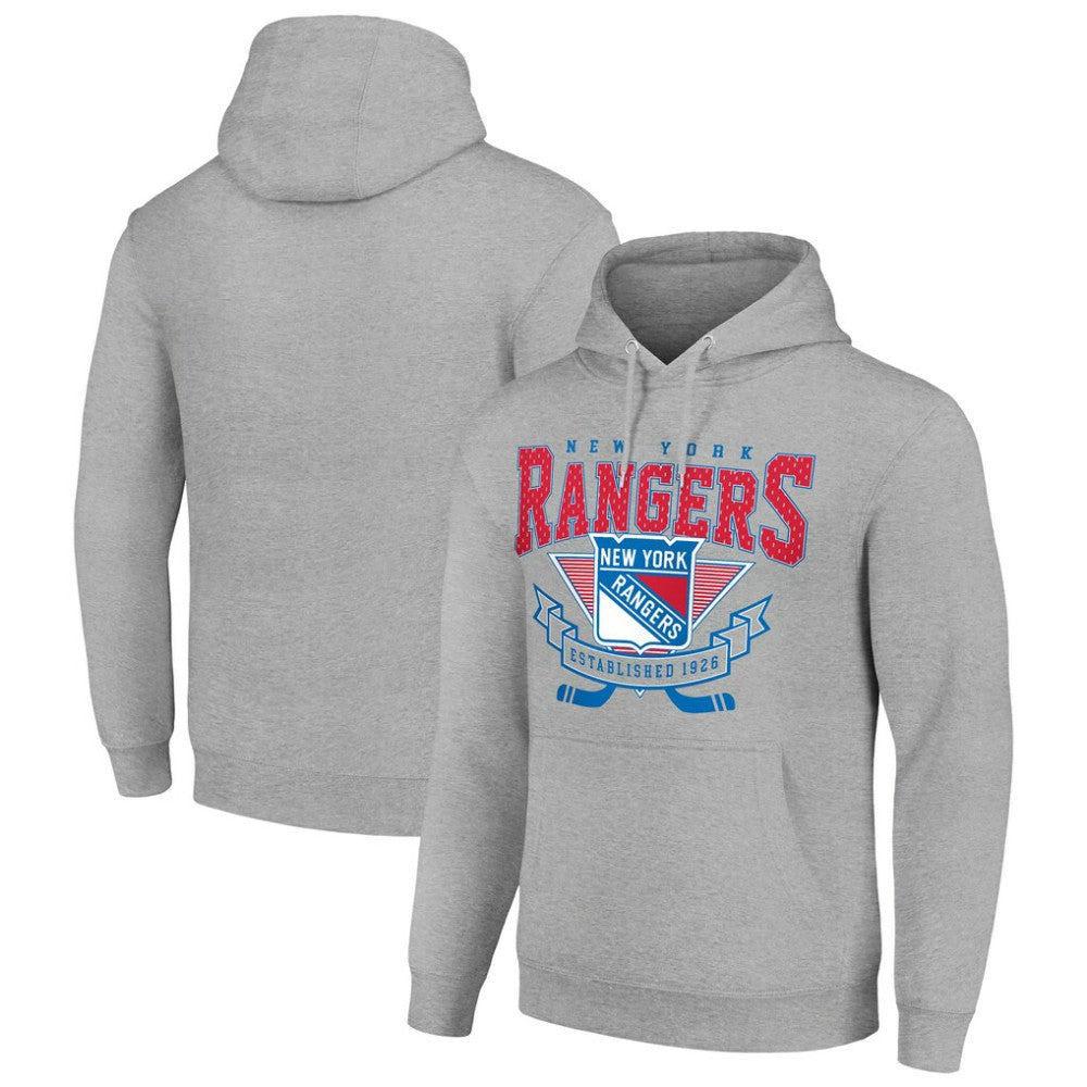 New York Rangers Starter Team Logo Graphic Fleece Tri-Blend Pullover Hoodie