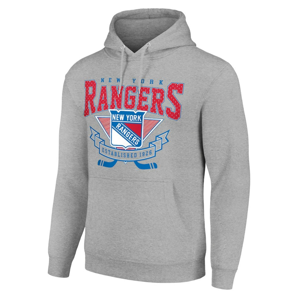 New York Rangers Starter Team Logo Graphic Fleece Tri-Blend Pullover Hoodie