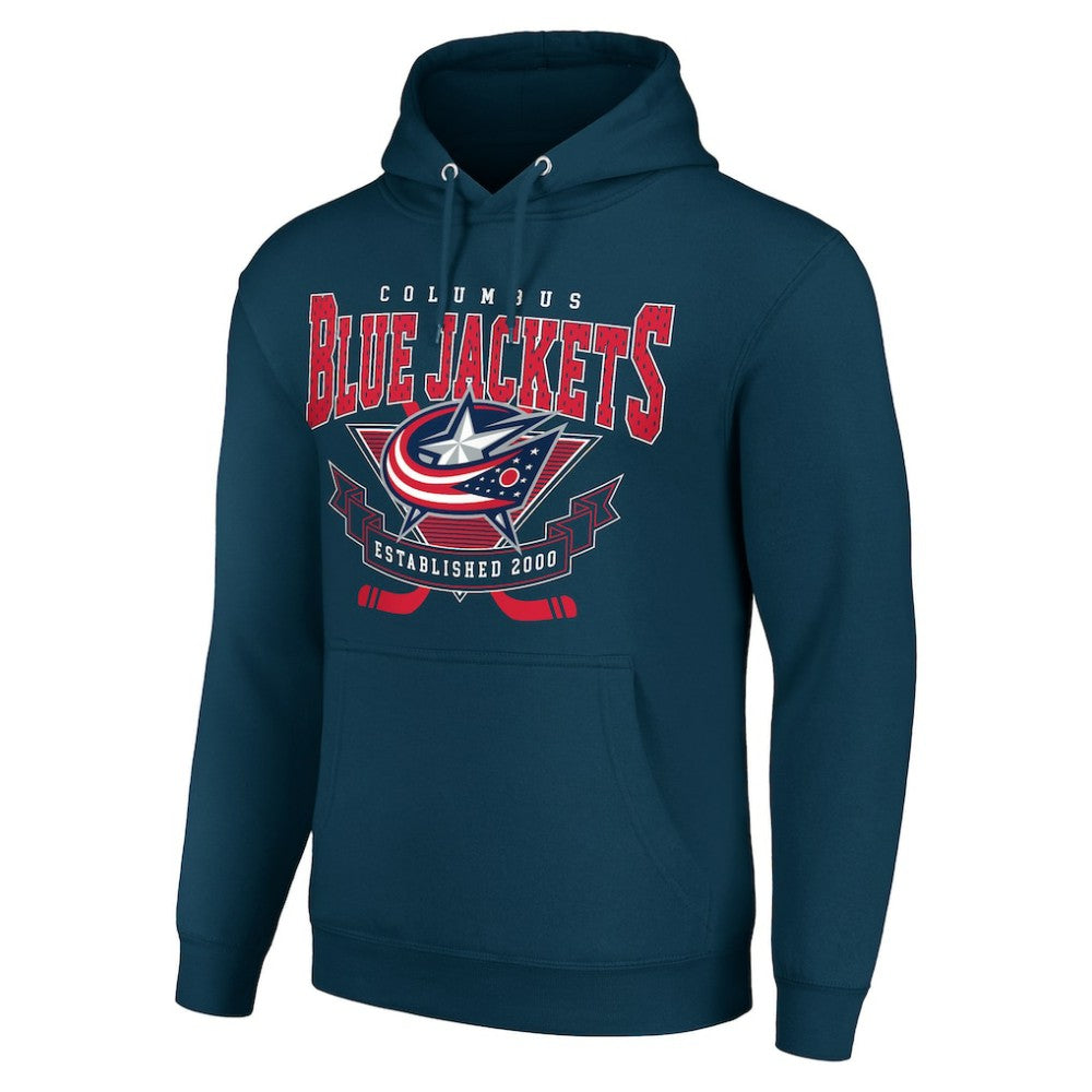 Columbus Blue Jackets Starter Team Logo Graphic Fleece Tri-Blend Pullover Hoodie