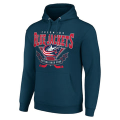 Columbus Blue Jackets Starter Team Logo Graphic Fleece Tri-Blend Pullover Hoodie