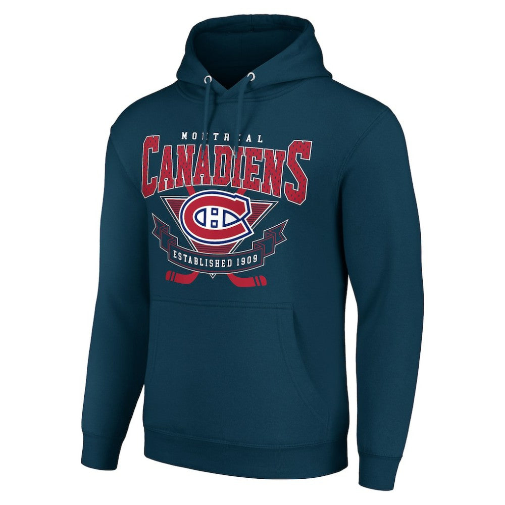 Montreal Canadiens Starter Team Logo Graphic Fleece Tri-Blend Pullover Hoodie