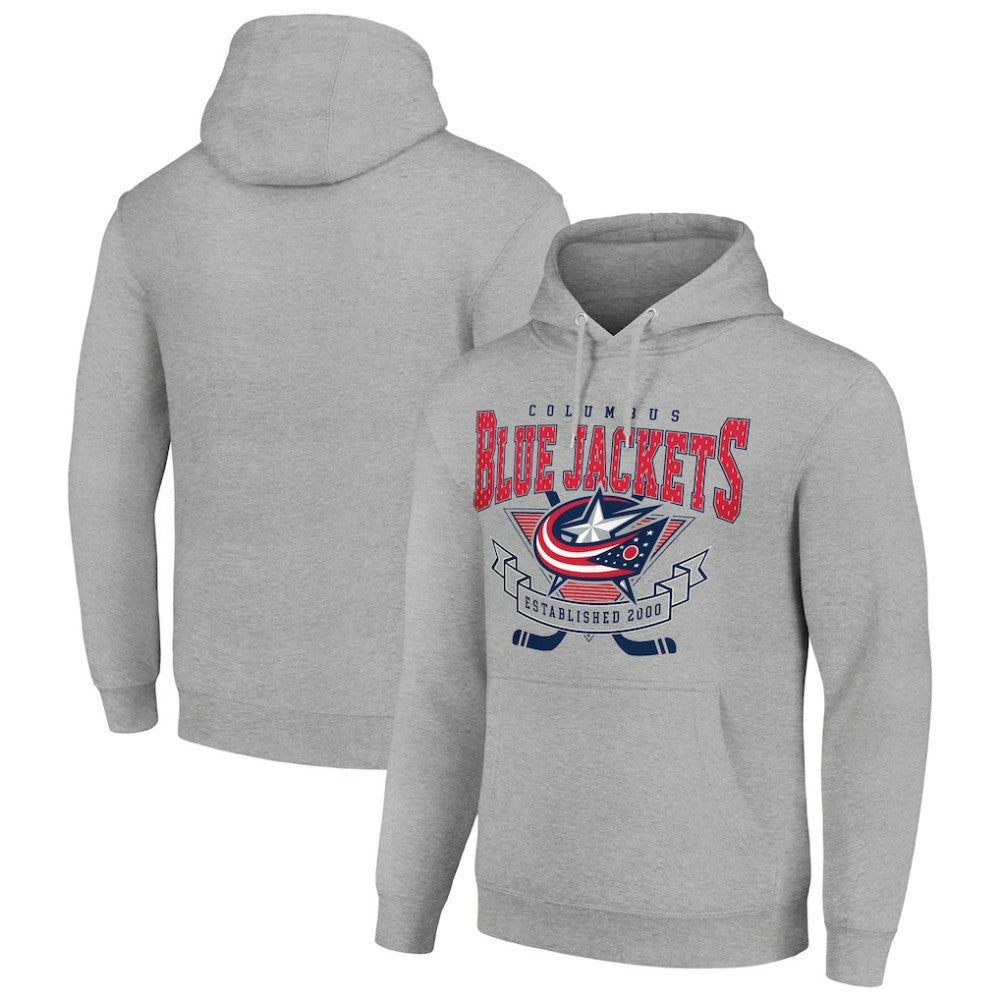 Columbus Blue Jackets Starter Team Logo Graphic Fleece Tri-Blend Pullover Hoodie