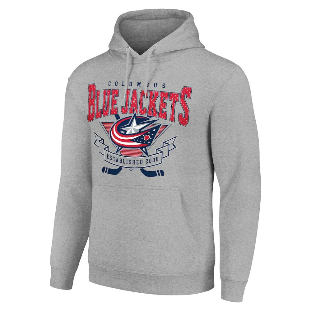 Columbus Blue Jackets Starter Team Logo Graphic Fleece Tri-Blend Pullover Hoodie
