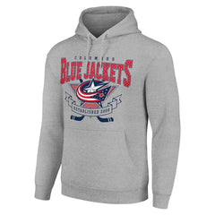 Columbus Blue Jackets Starter Team Logo Graphic Fleece Tri-Blend Pullover Hoodie