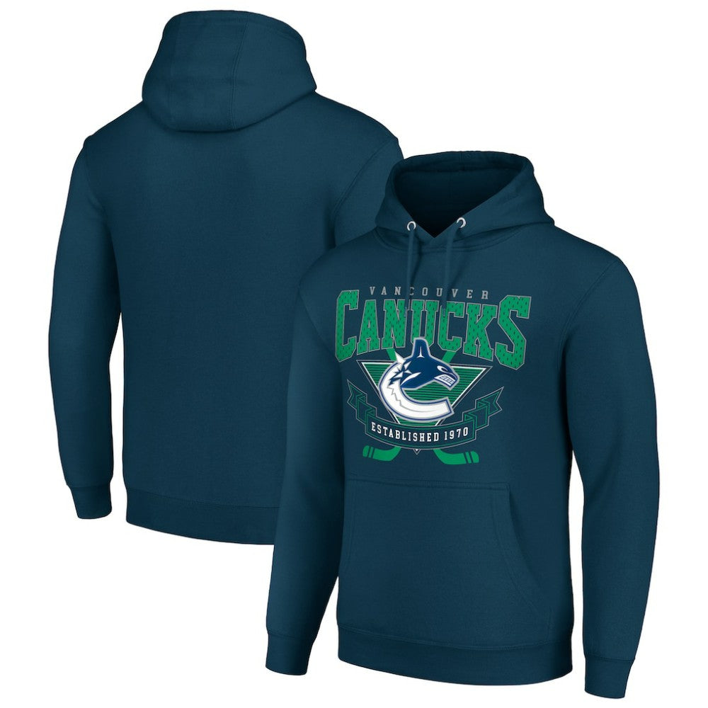 Vancouver Canucks Starter Team Logo Graphic Fleece Tri-Blend Pullover Hoodie