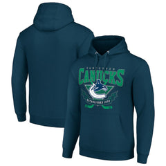 Vancouver Canucks Starter Team Logo Graphic Fleece Tri-Blend Pullover Hoodie