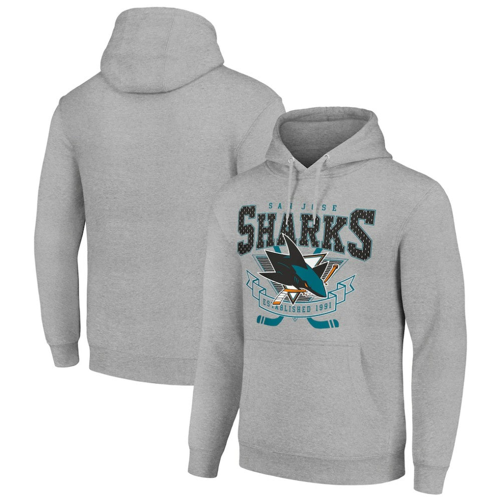 San Jose Sharks Starter Team Logo Graphic Fleece Tri-Blend Pullover Hoodie