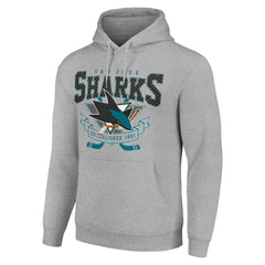 San Jose Sharks Starter Team Logo Graphic Fleece Tri-Blend Pullover Hoodie