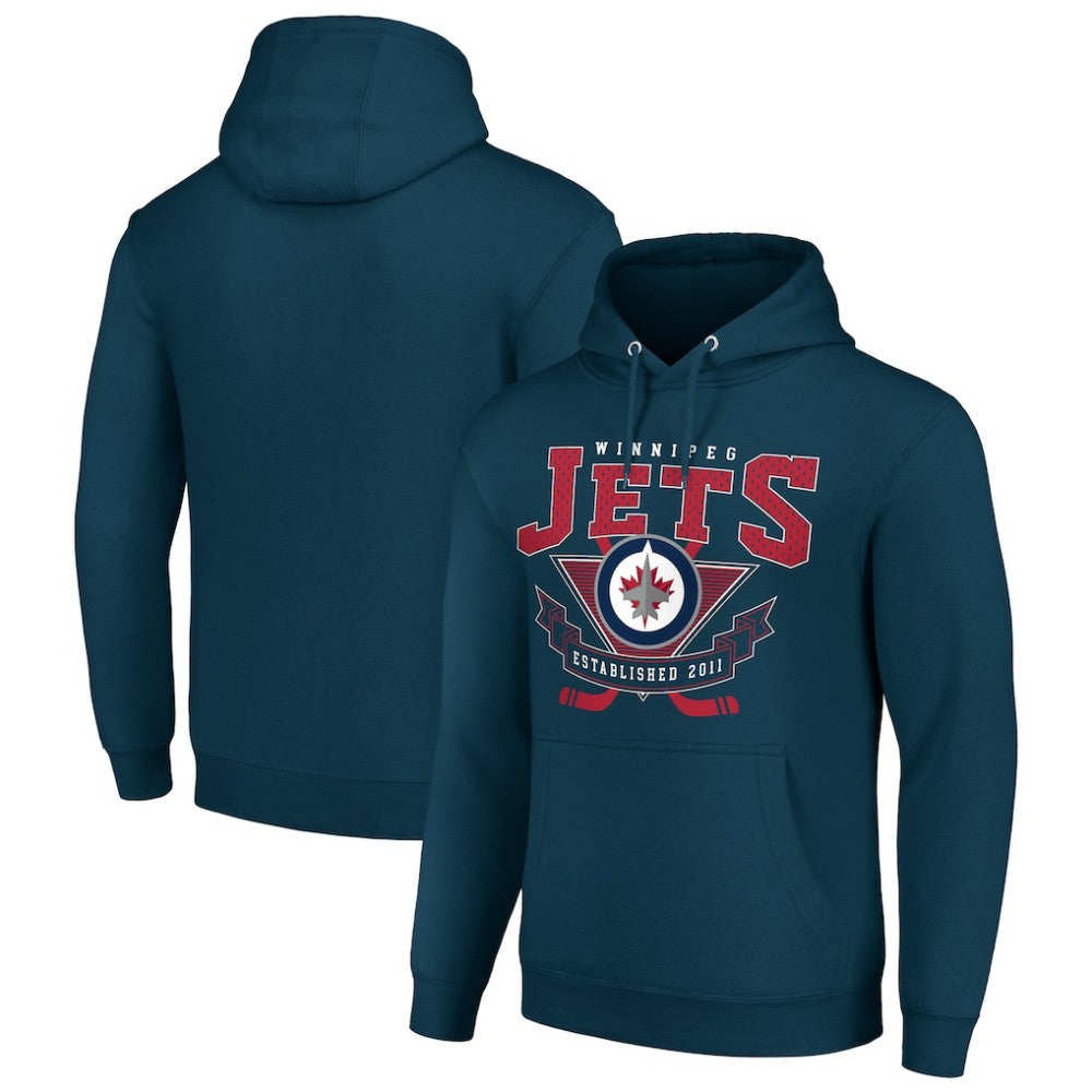 Winnipeg Jets Starter Team Logo Graphic Fleece Tri-Blend Pullover Hoodie