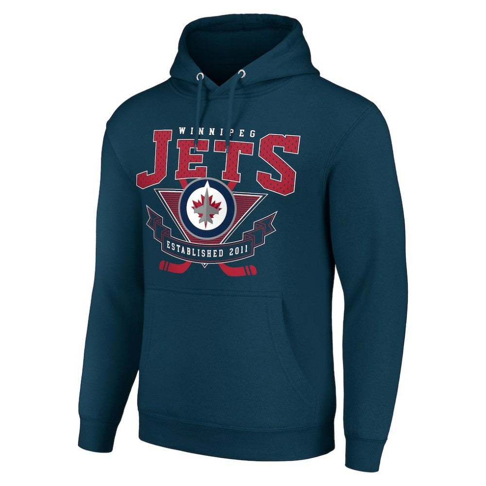 Winnipeg Jets Starter Team Logo Graphic Fleece Tri-Blend Pullover Hoodie