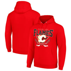 Calgary Flames Starter Team Logo Graphic Fleece Tri-Blend Pullover Hoodie