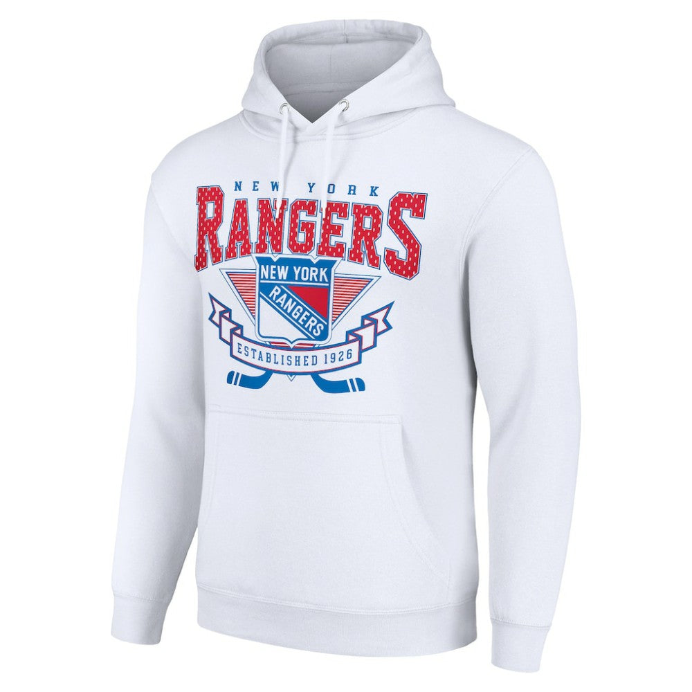 New York Rangers Starter Team Logo Graphic Fleece Tri-Blend Pullover Hoodie