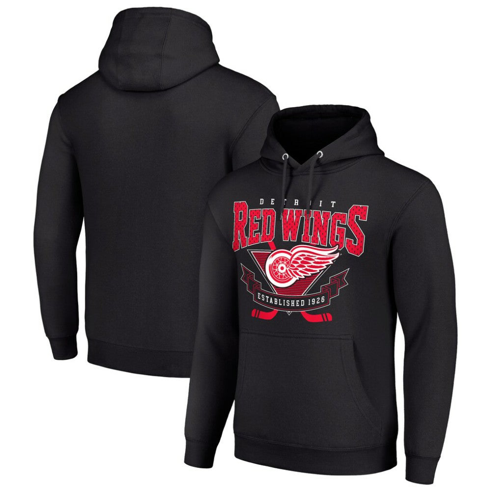 Detroit Red Wings Starter Team Logo Graphic Fleece Tri-Blend Pullover Hoodie