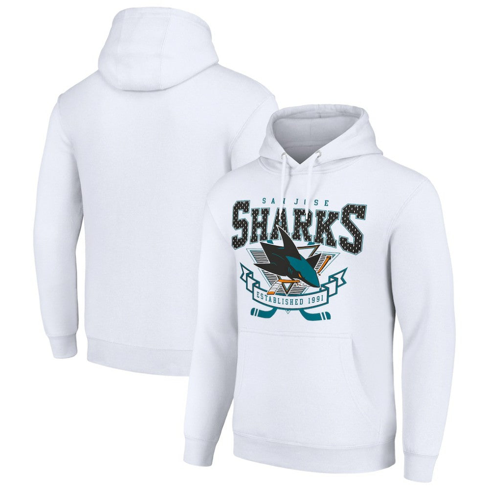 San Jose Sharks Starter Team Logo Graphic Fleece Tri-Blend Pullover Hoodie