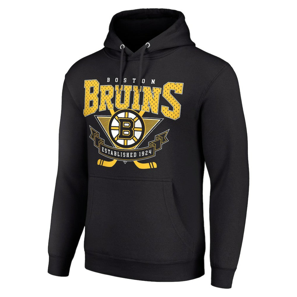 Boston Bruins Starter Team Logo Graphic Fleece Tri-Blend Pullover Hoodie