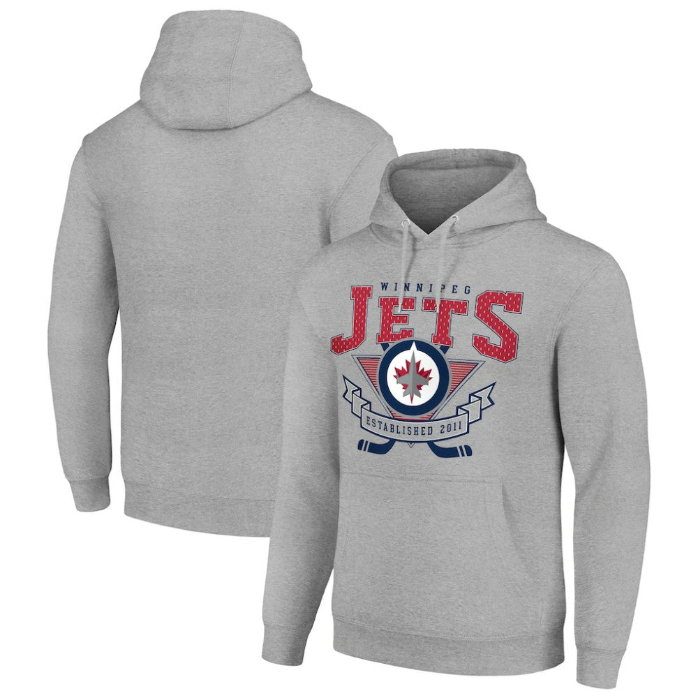 Winnipeg Jets Starter Team Logo Graphic Fleece Tri-Blend Pullover Hoodie