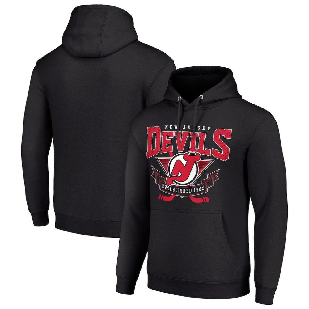 New Jersey Devils Starter Team Logo Graphic Fleece Tri-Blend Pullover Hoodie