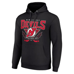 New Jersey Devils Starter Team Logo Graphic Fleece Tri-Blend Pullover Hoodie