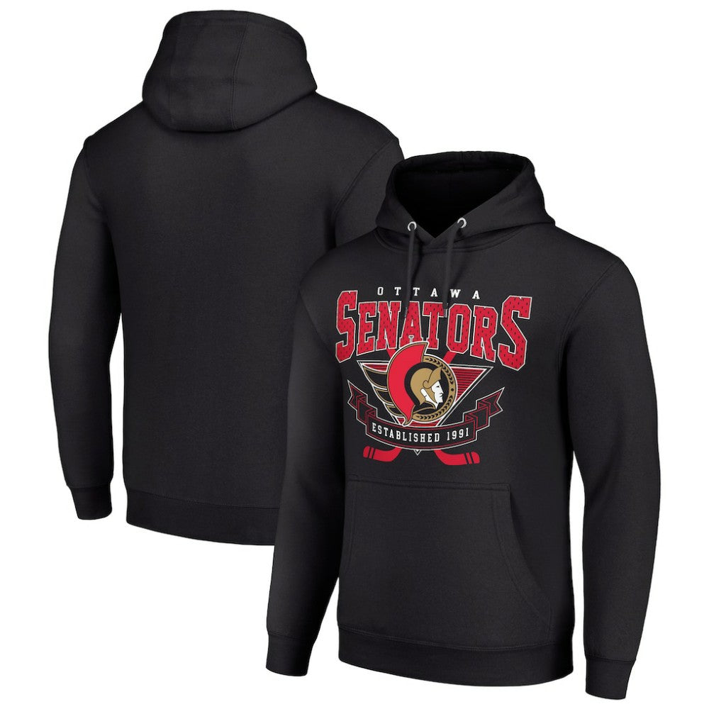 Ottawa Senators Starter Team Logo Graphic Fleece Tri-Blend Pullover Hoodie