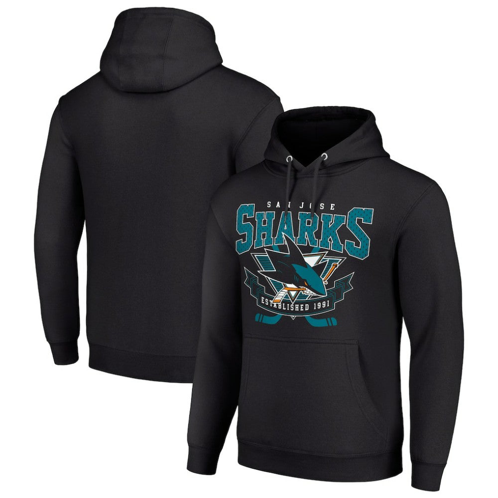 San Jose Sharks Starter Team Logo Graphic Fleece Tri-Blend Pullover Hoodie