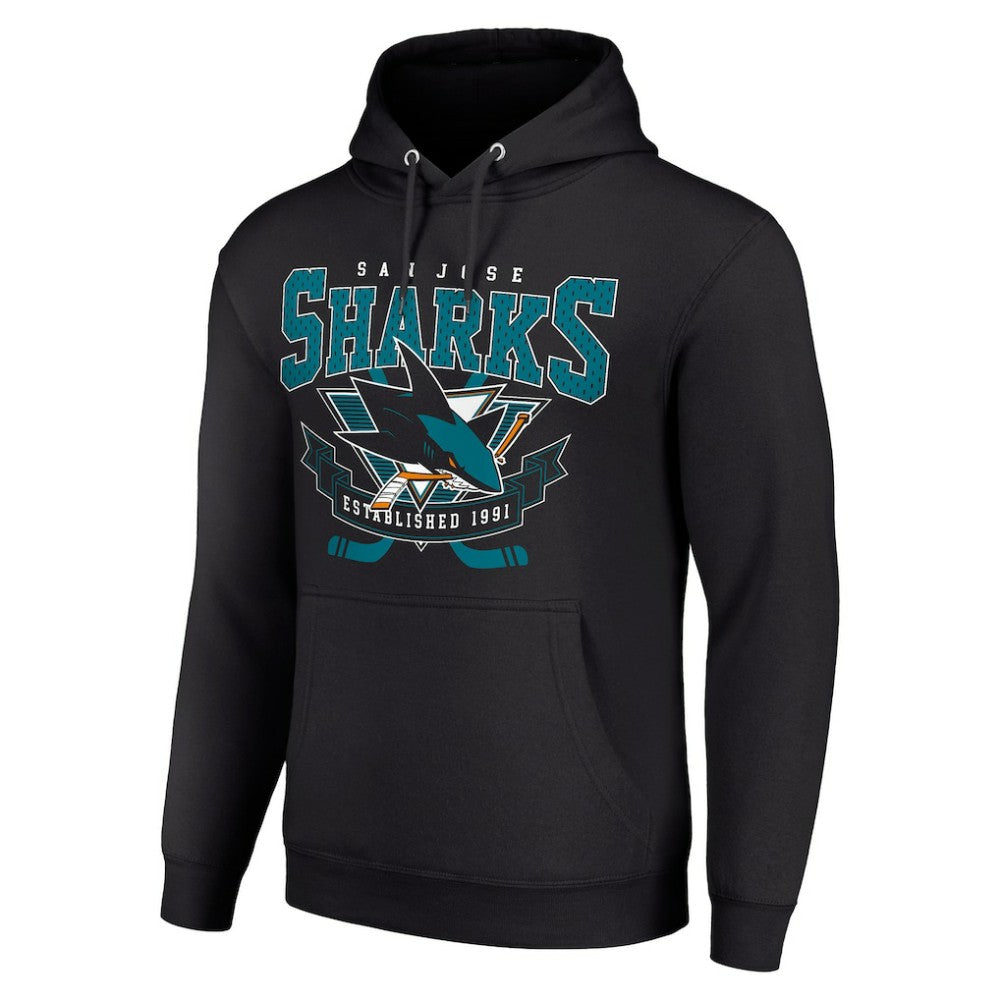 San Jose Sharks Starter Team Logo Graphic Fleece Tri-Blend Pullover Hoodie