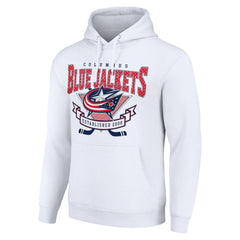 Columbus Blue Jackets Starter Team Logo Graphic Fleece Tri-Blend Pullover Hoodie