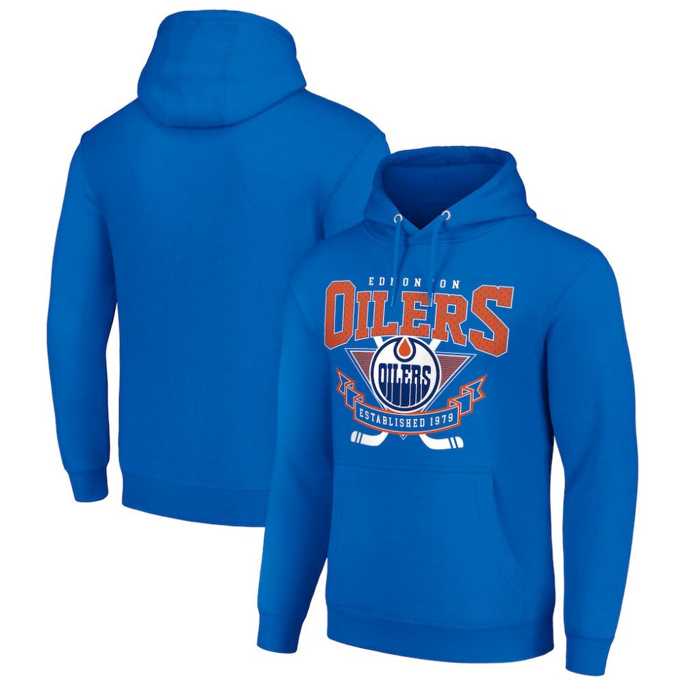 Edmonton Oilers Starter Team Logo Graphic Fleece Tri-Blend Pullover Hoodie