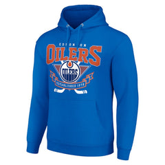 Edmonton Oilers Starter Team Logo Graphic Fleece Tri-Blend Pullover Hoodie