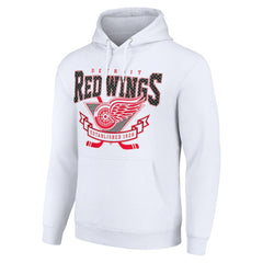 Detroit Red Wings Starter Team Logo Graphic Fleece Tri-Blend Pullover Hoodie