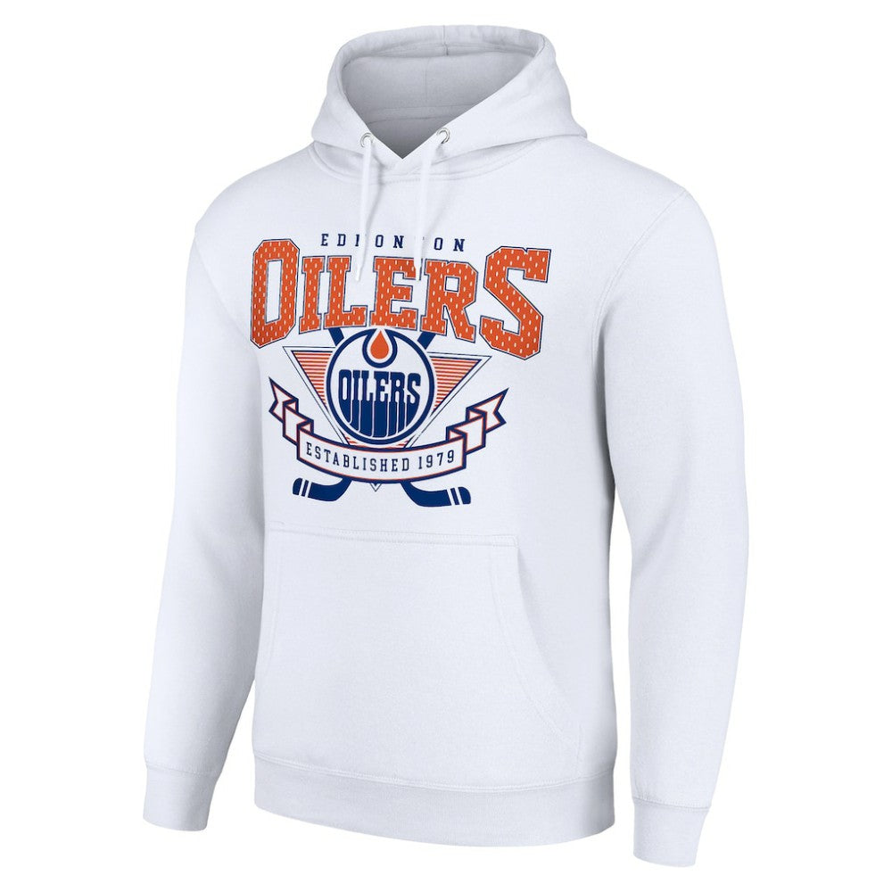 Edmonton Oilers Starter Team Logo Graphic Fleece Tri-Blend Pullover Hoodie