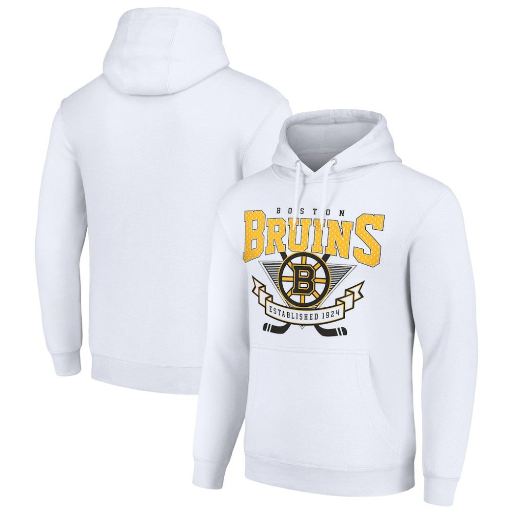 Boston Bruins Starter Team Logo Graphic Fleece Tri-Blend Pullover Hoodie