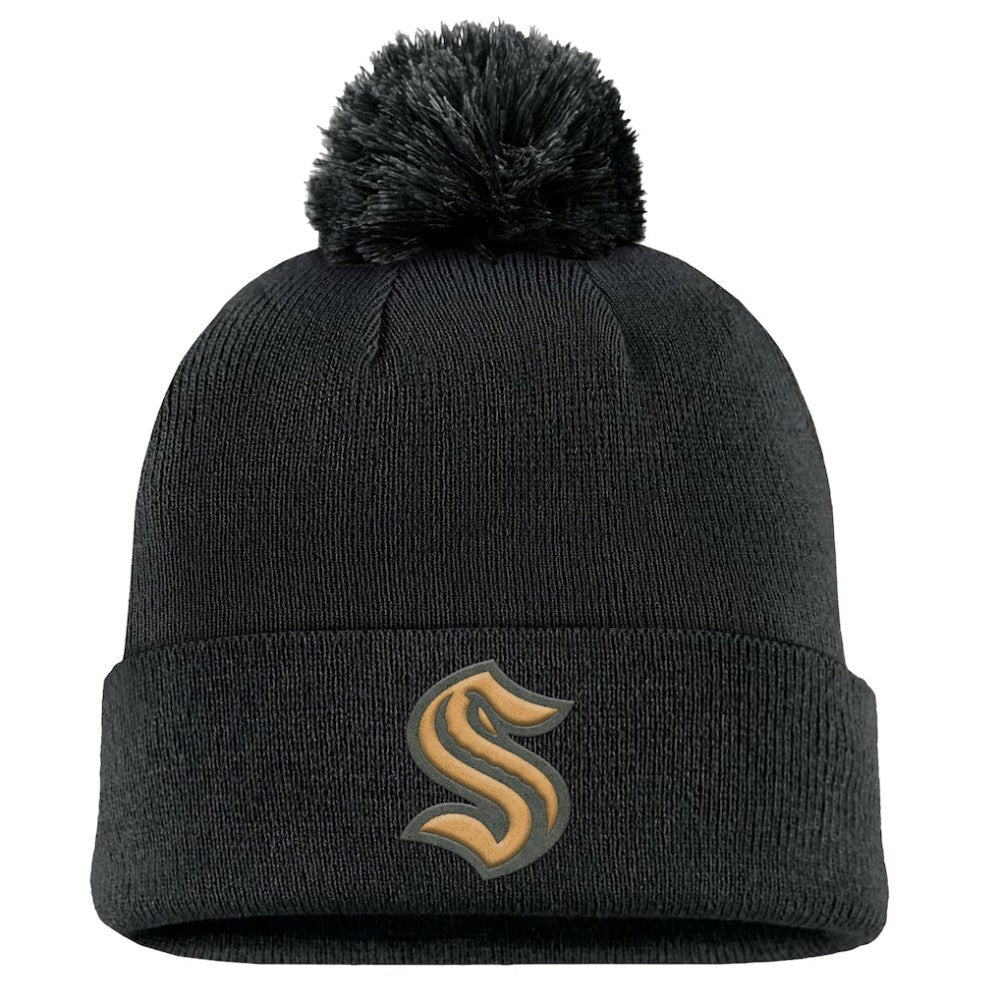 Seattle Kraken Fanatics Military Appreciation Cuffed Knit Hat with Pom