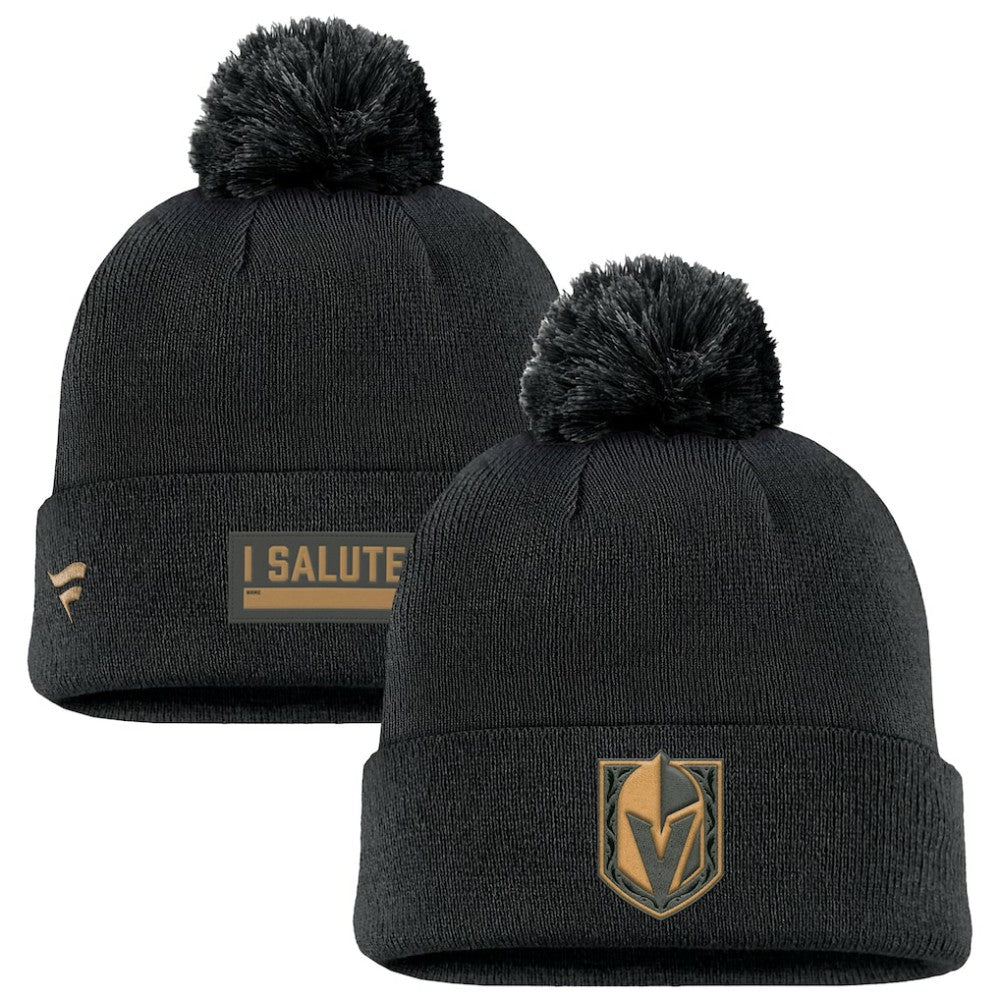 Vegas Golden Knights Fanatics Military Appreciation Cuffed Knit Hat with Pom