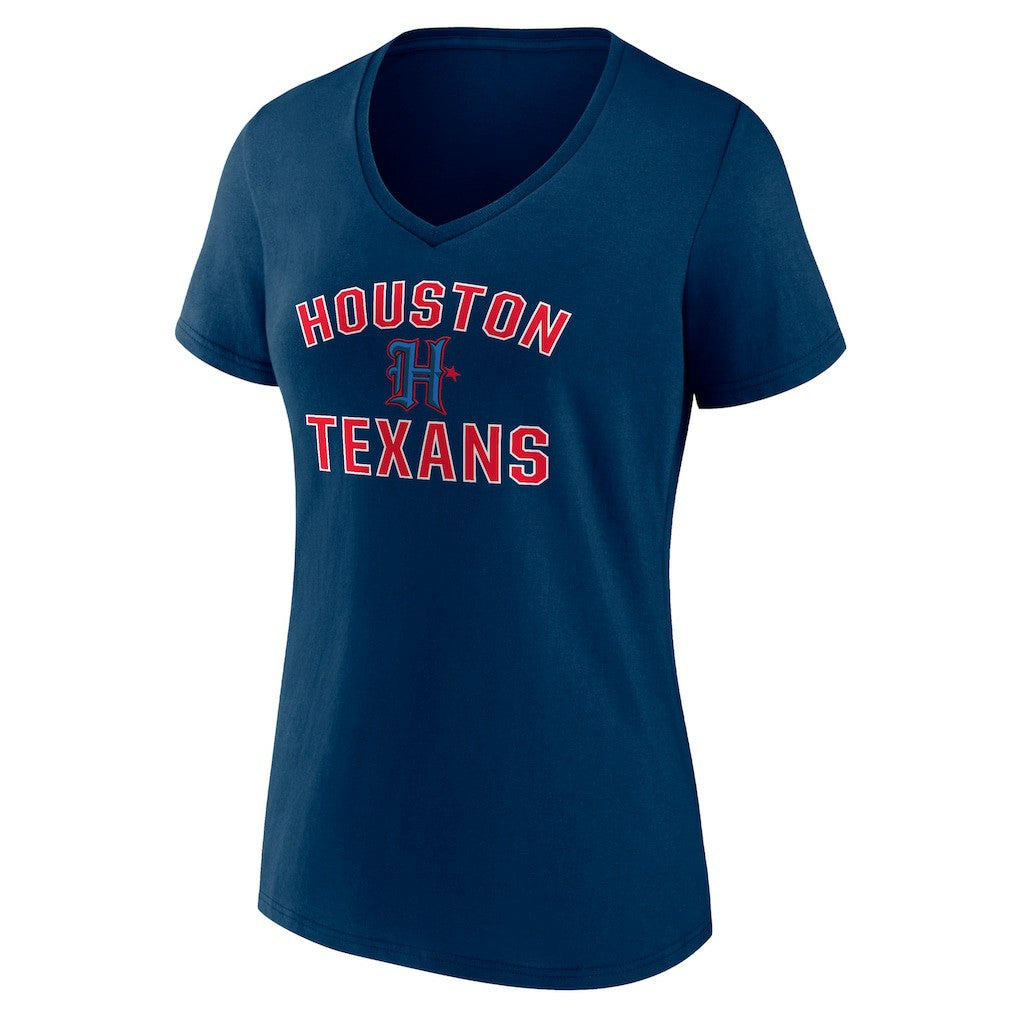 NFL Houston Texans Women's Secondary Logo Victory Arch V-Neck T-Shirt