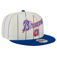 Atlanta Braves Jersey Pinstripe 9FIFTY Snapback Hat - White | New Era