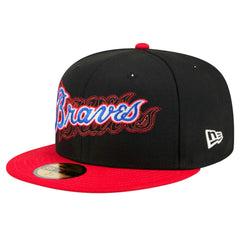 Atlanta Braves Shadow Stitch 59FIFTY Fitted Hat - Black | New Era
