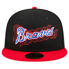 Atlanta Braves Shadow Stitch 59FIFTY Fitted Hat - Black | New Era