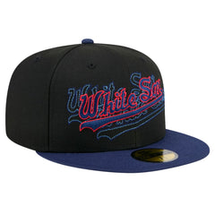Chicago White Sox Shadow Stitch 59FIFTY Fitted Hat - Black | New Era