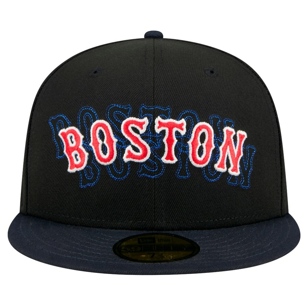 Boston Red Sox Shadow Stitch 59FIFTY Fitted Hat - Black | New Era