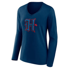 NFL Houston Texans Women's Secondary Logo Long Sleeve V-Neck T-Shirt