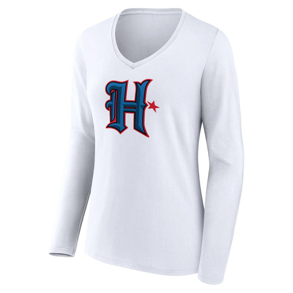 NFL Houston Texans Women's Secondary Logo Long Sleeve V-Neck T-Shirt