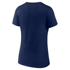 Atlanta Braves Women's Blooper Burger V-Neck T-Shirt - Navy