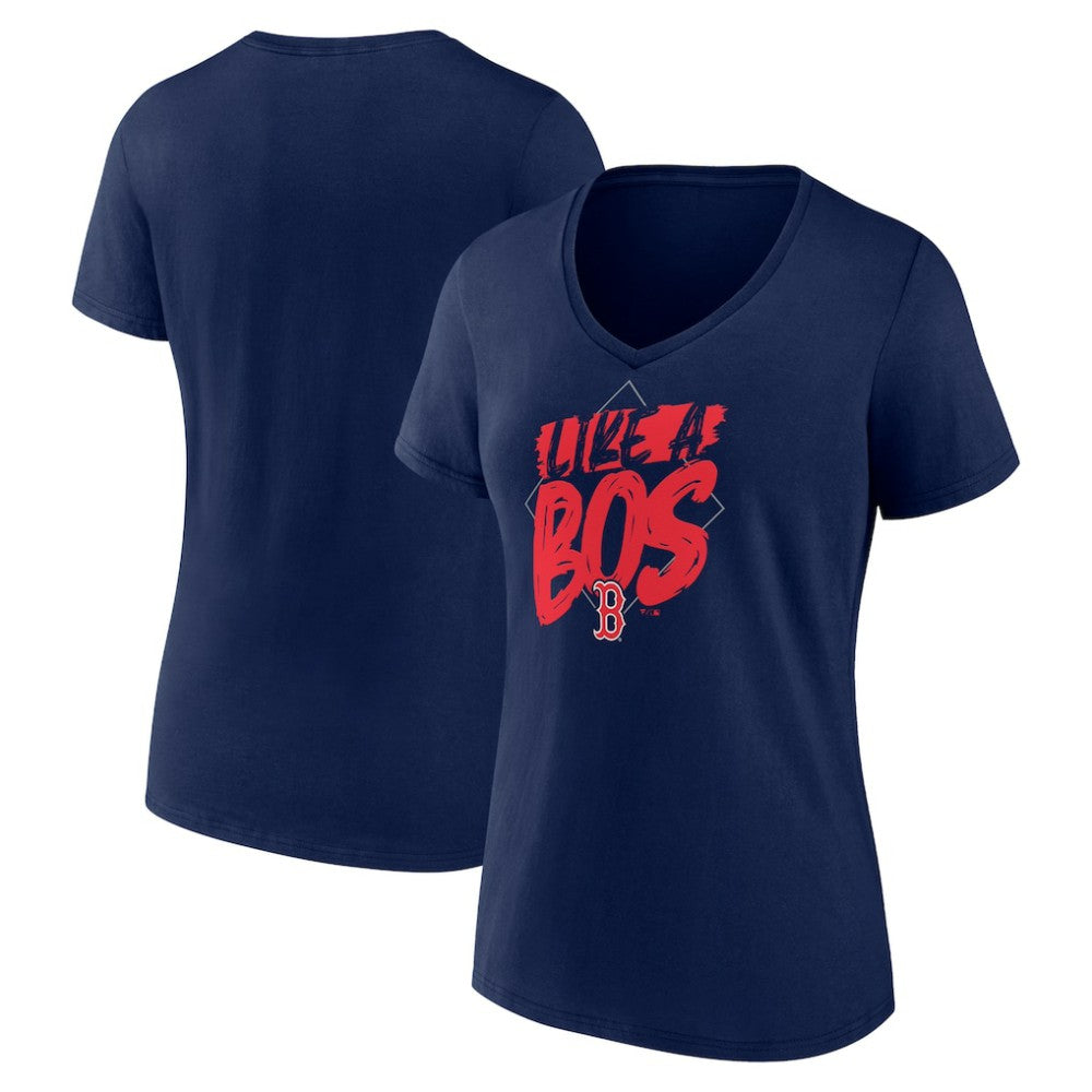 Boston Red Sox Women's Like a BOS V-Neck T-Shirt - Navy