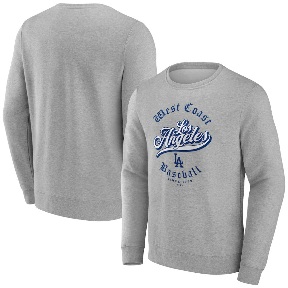 Los Angeles Dodgers West Coast Baseball Pullover Sweatshirt - Gray