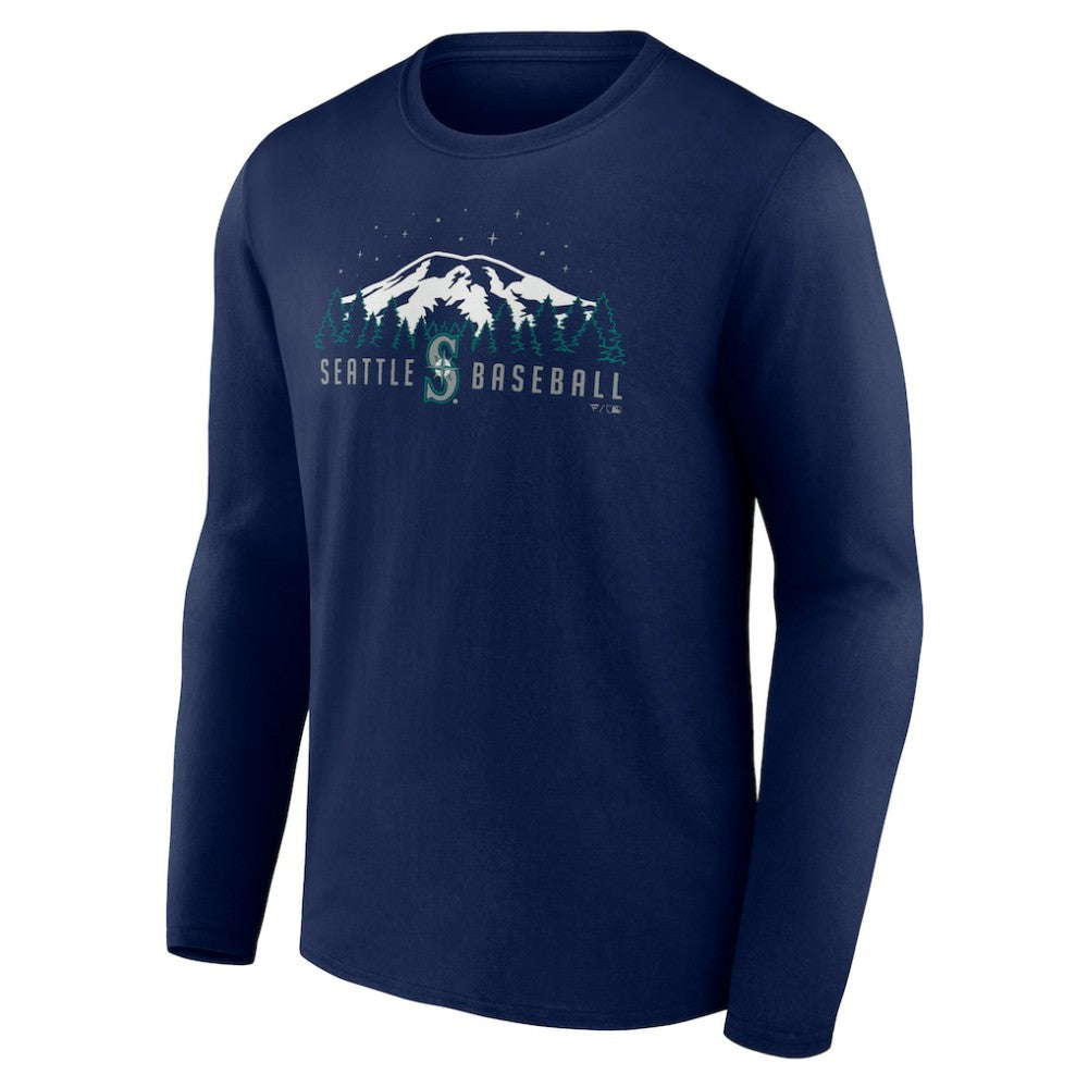 Seattle Mariners Mountains Long Sleeve T-Shirt - Navy