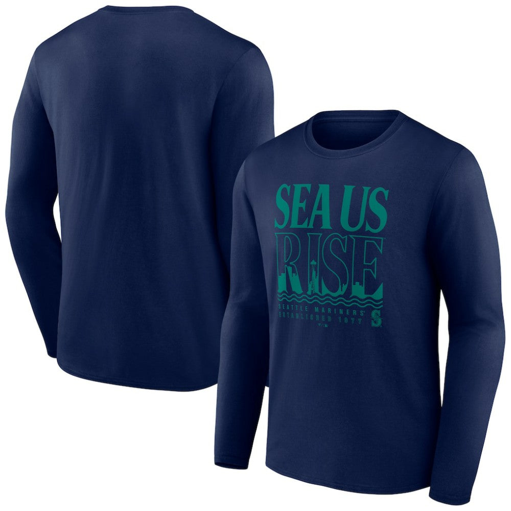 Seattle Mariners Sea Us Rise Long Sleeve T-Shirt - Navy