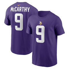 NFL Minnesota Vikings J.J. McCarthy  Youth Fuse Name & Number T-Shirt